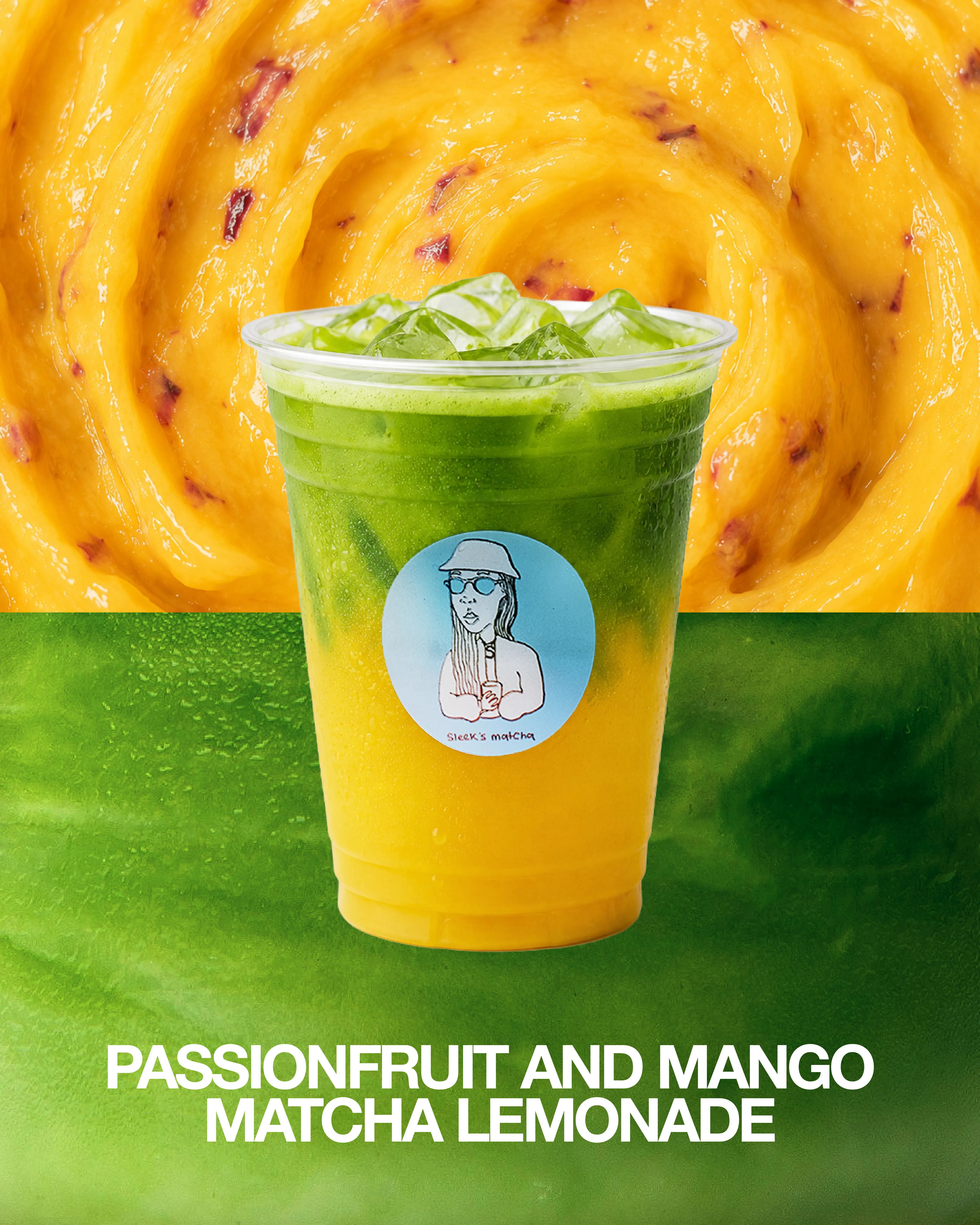 Passionfruit & mango matcha